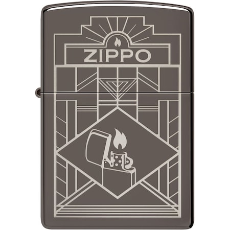 Zippo 2022N Zippo Supplement, Laser Engrave Art Deco, Black Ice ZIP-48247